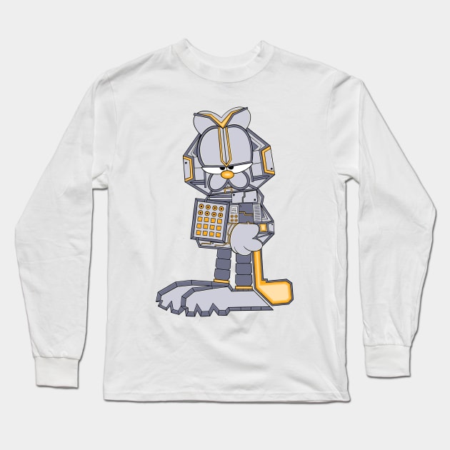 mecha cyborg Garfield artwork Long Sleeve T-Shirt by ryroxtoons